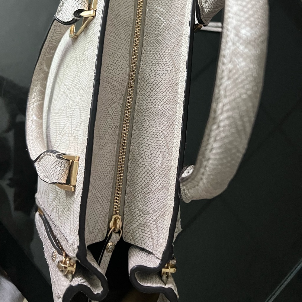 Henri Bendel Snake Print Tote in Gray and Gold - Picture 3 of 16